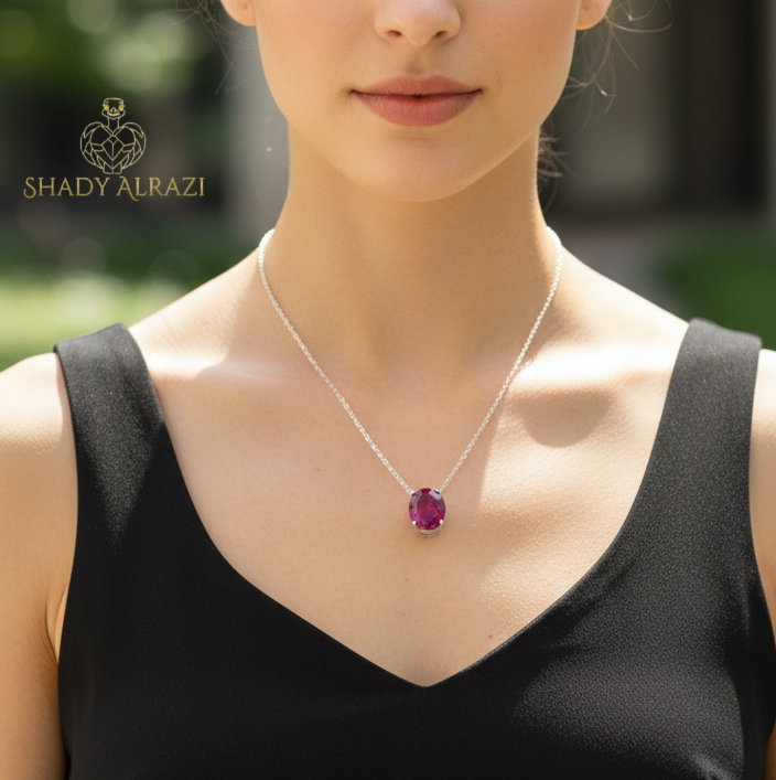 Ruby Desire Necklace Stone size: 8.30 × 8.80 mm