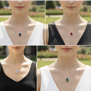 Silver Color Stone Necklace